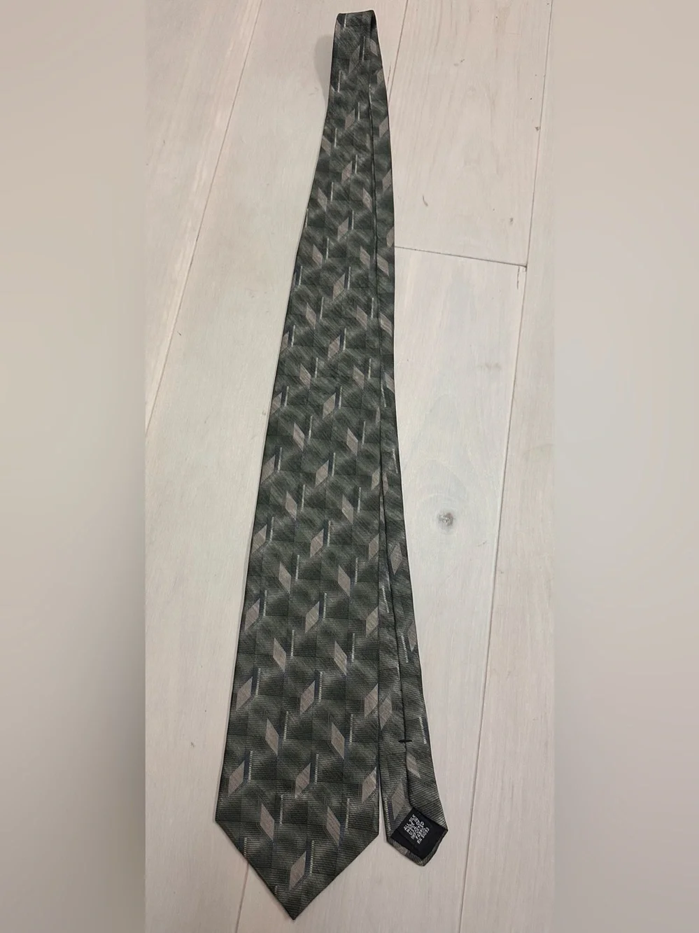 Classic Olive Green Geometric Tie